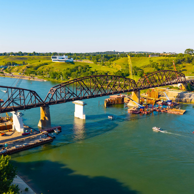 A bridge over the river in Springfield, Missouri