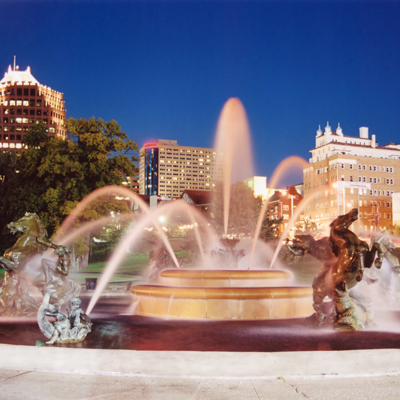 The fountain in Kansas City, Missouri