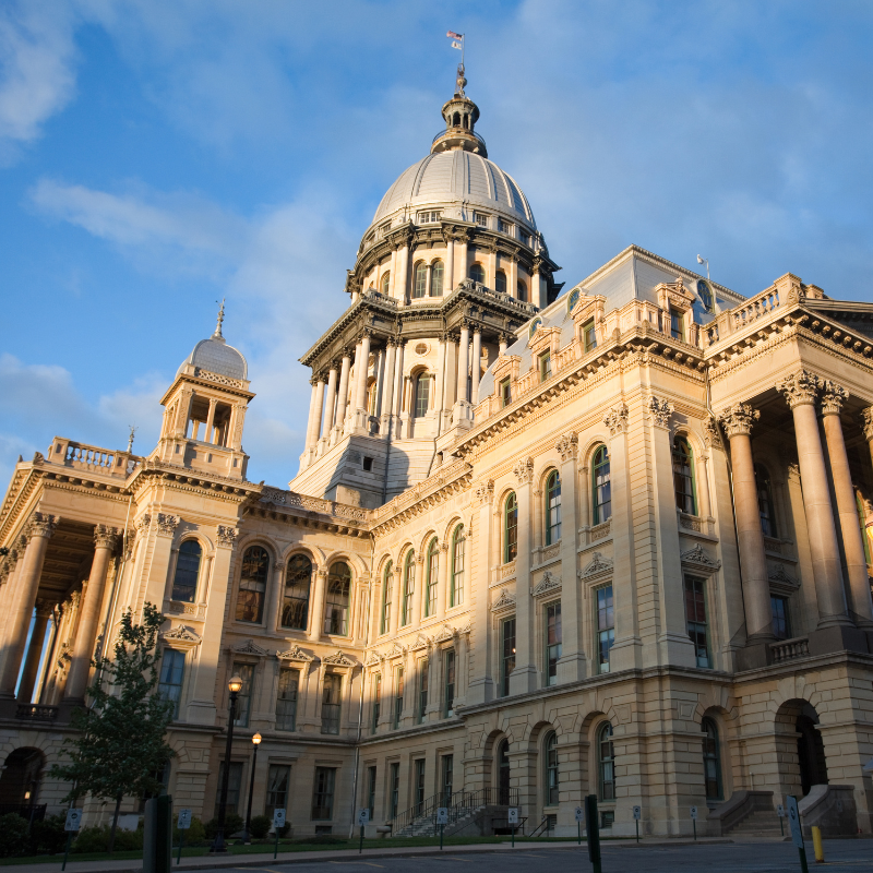 The capital building in Springfield, Illinois